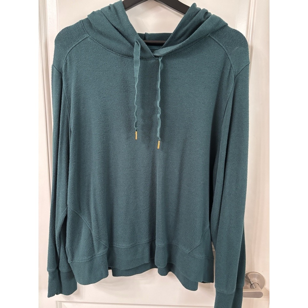 Sonoma Soft Stretchy Long Sleeve Jewel Tone Emerald Green Hoodie Sz L